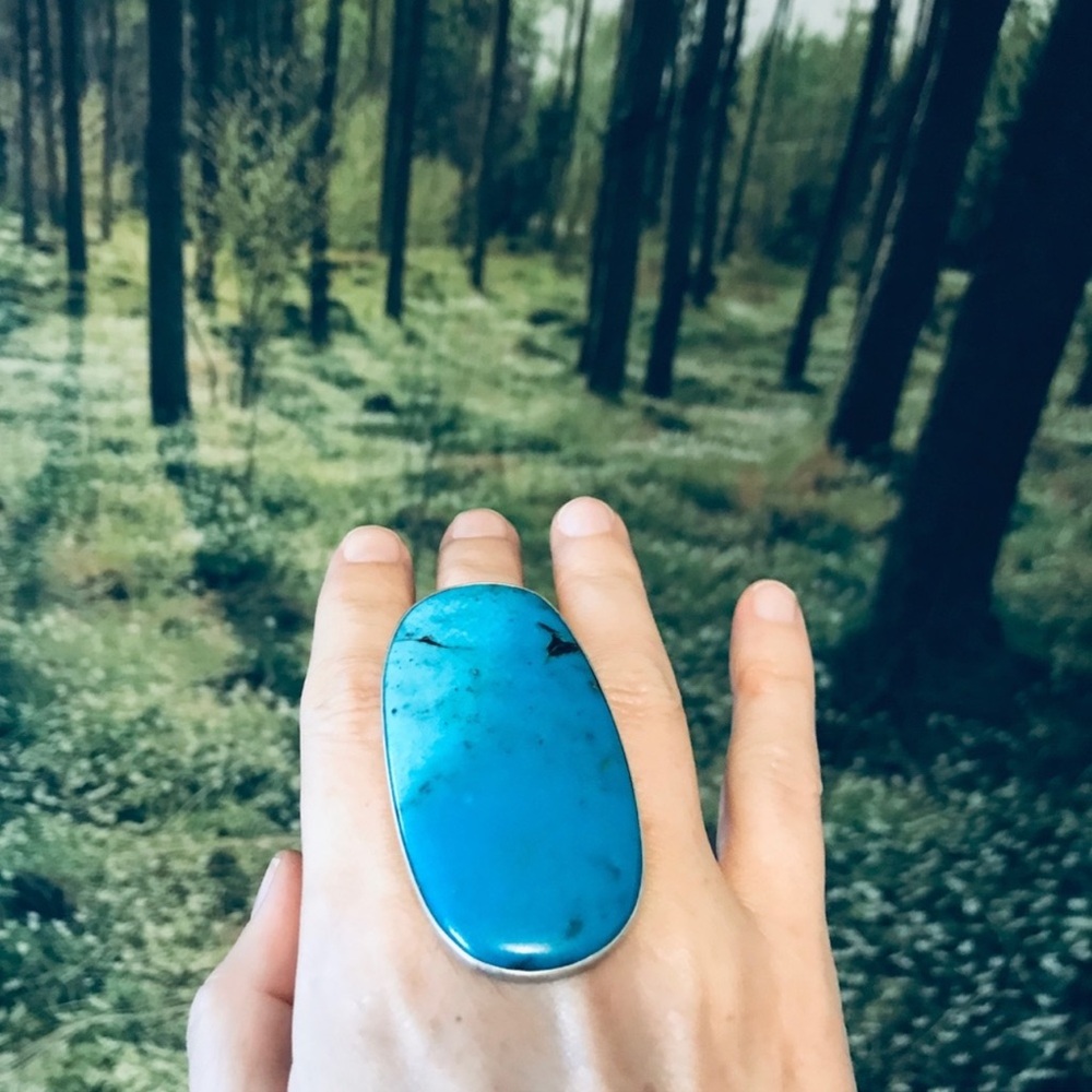 Charles Albert sterling silver and turquoise ring